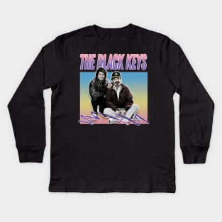 The Black Keys / Retro Style Aesthetic Meme Parody Design Kids Long Sleeve T-Shirt